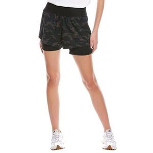 Spanx Women Sz S Get Moving Double Layer Short Black Camo Camouflage Athletic